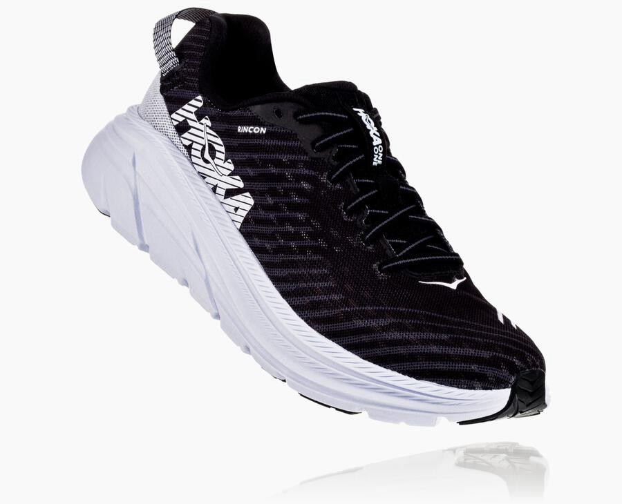 Hoka One One Running Shoes Mens Black/White - Rincon - 94165YSCO